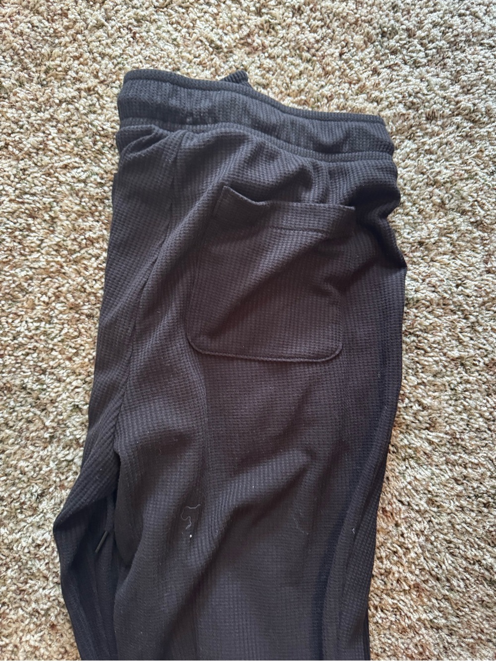 Black Ribbed Drawstring Joggers - Picture 5 of 7